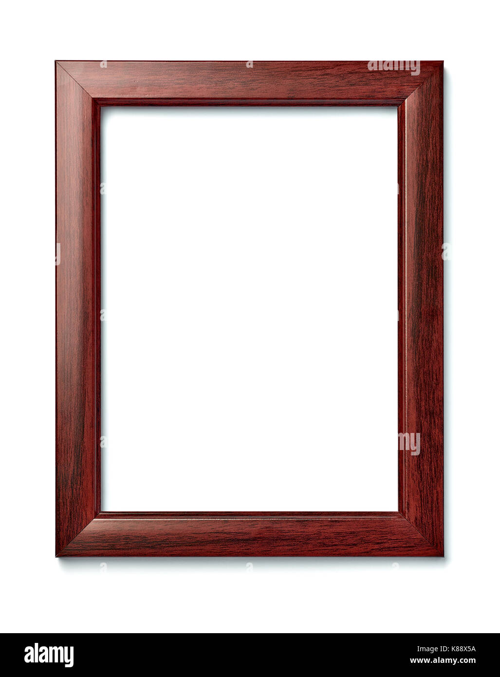 Nahaufnahme einer alten Holzrahmen auf weißem Hintergrund Stockfoto