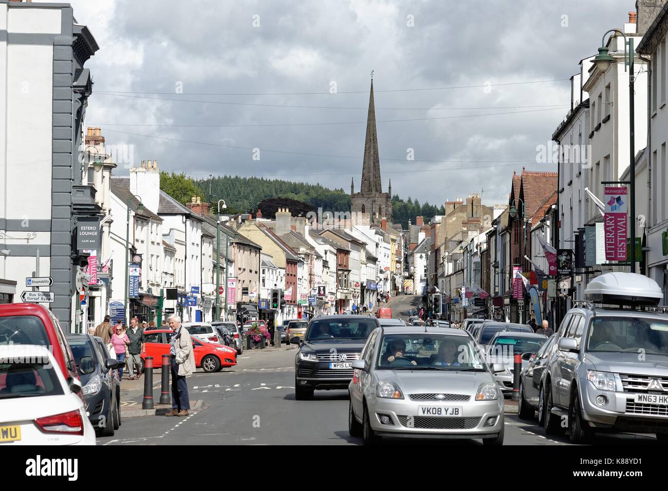 Stadtzentrum Monmouth Monmouthshire Wales Stockfoto