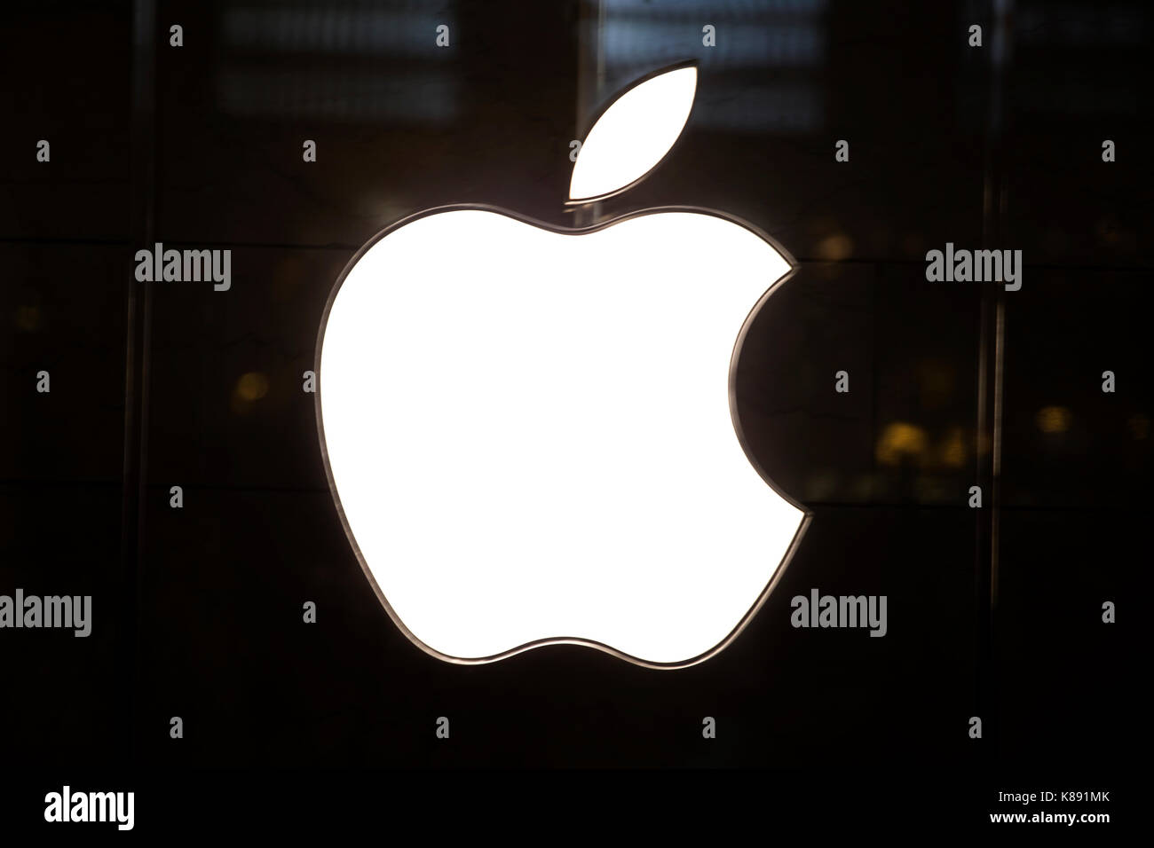 Detail aus dem Apple Shop in New York in den USA. Apple ist amerikanischen multinationalen Corporation gegründet 1976 in Cupertino, Kalifornien. Stockfoto