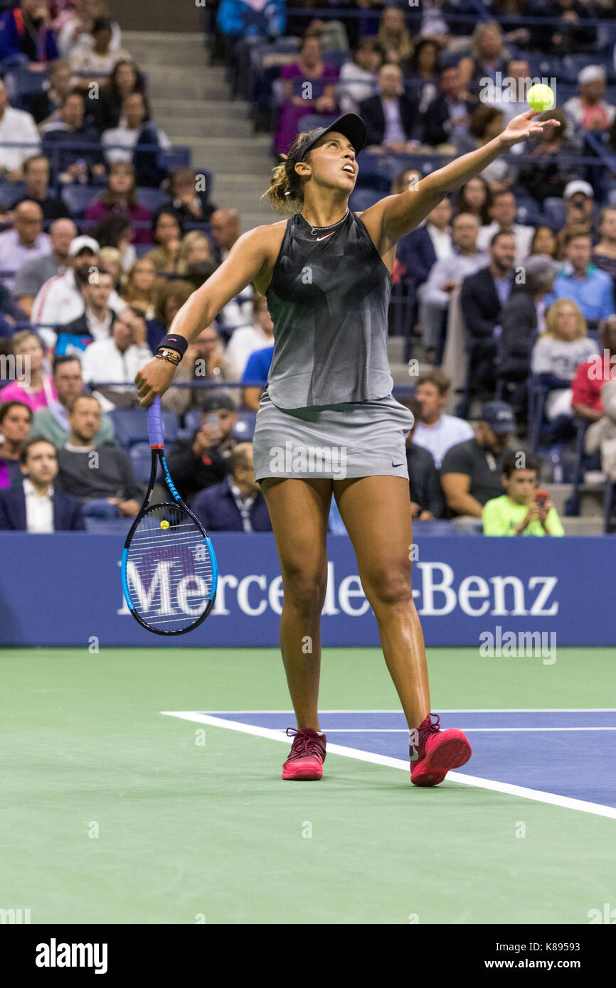 Madison (USA) konkurrieren auf dem 2017 US Open Tennis Championships Stockfoto