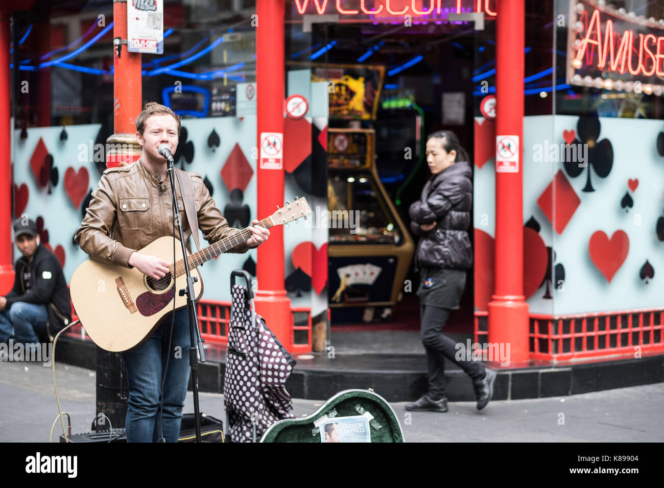 Gaukler in Londons Chinatown Stockfoto
