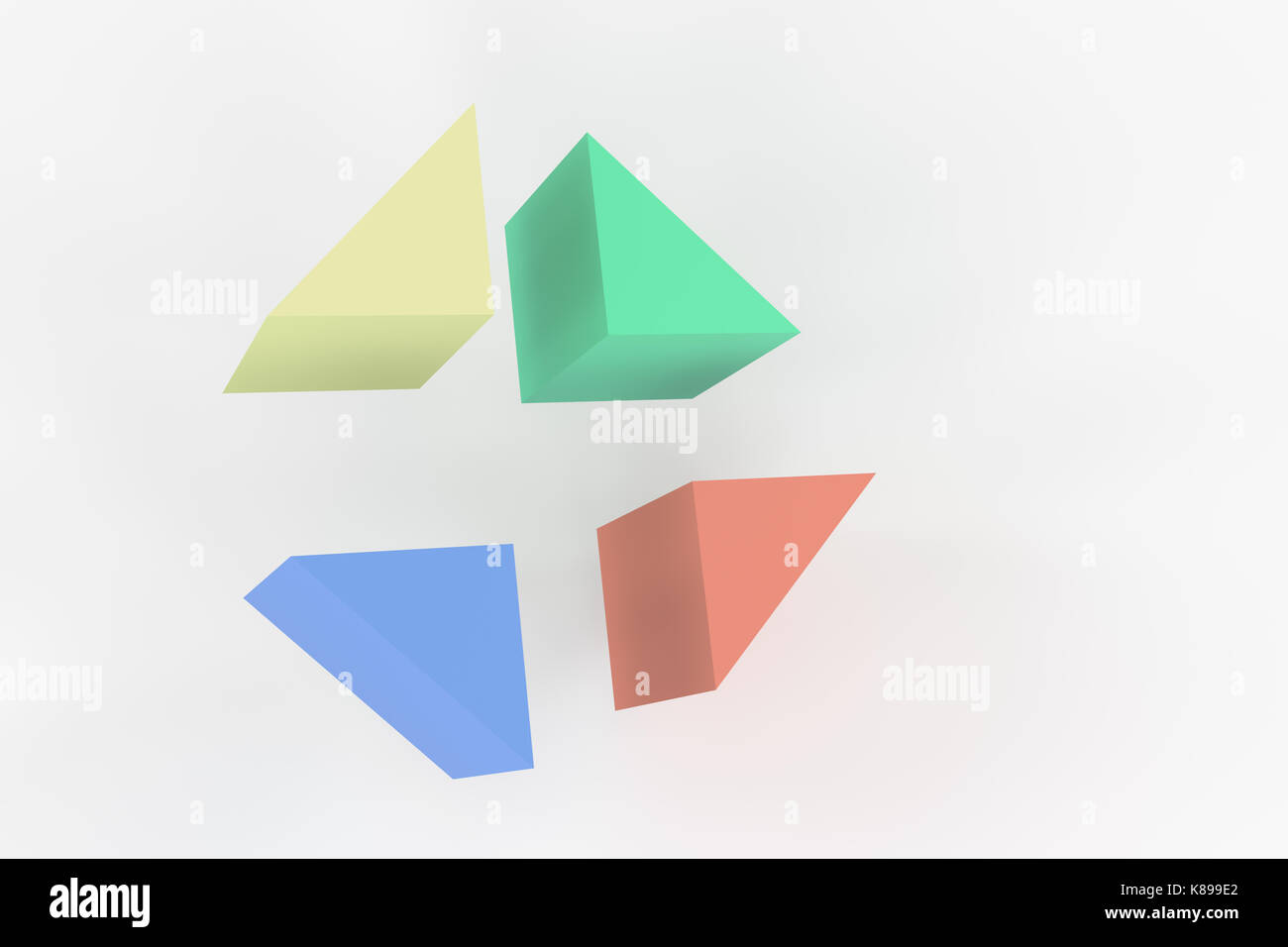 3D-Rendering des Abstrakten getrennt Cubes für Info grafik design Stockfoto