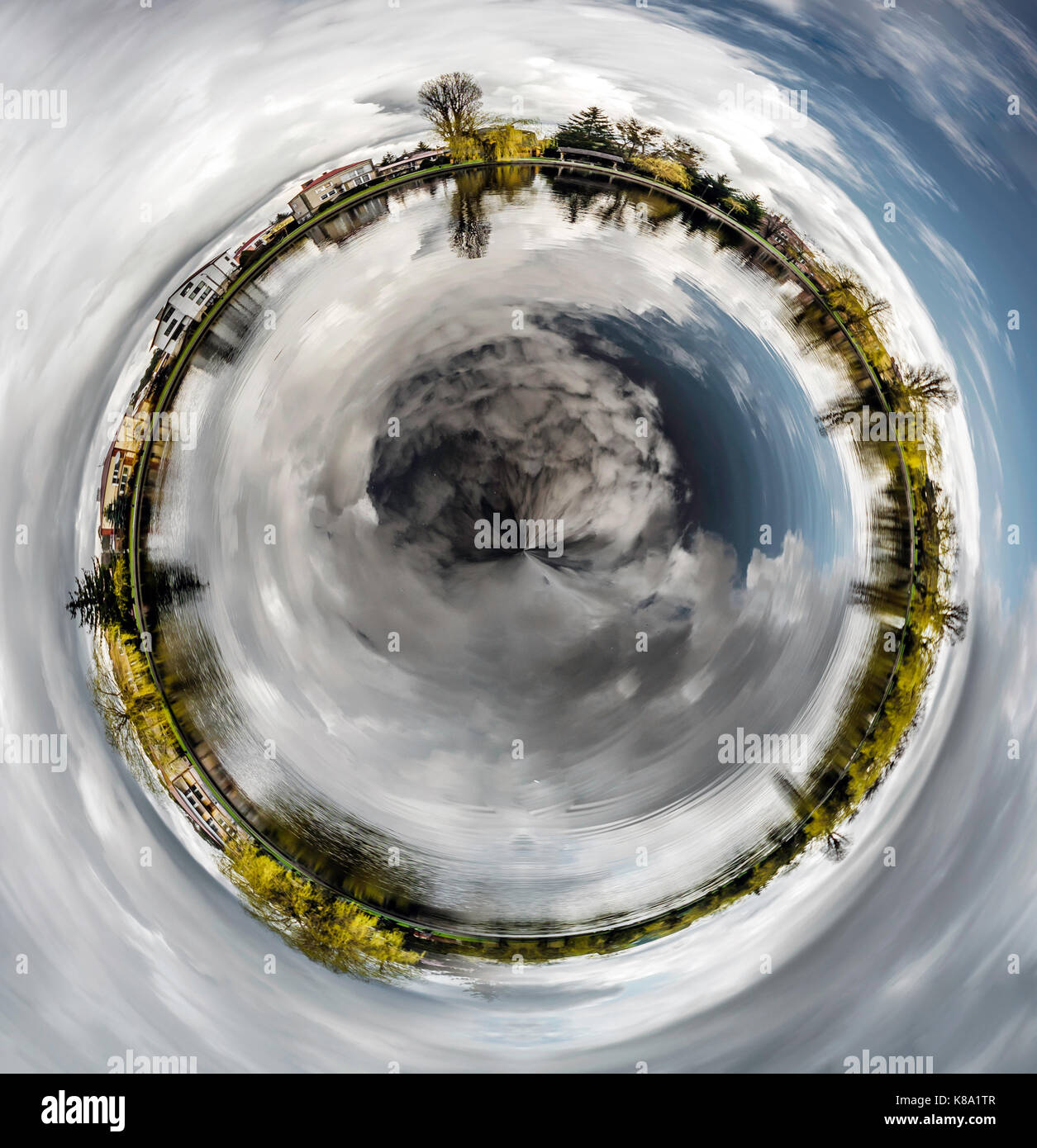 Augustow Stadt Panorama, 360 Grad Bereich. Polen Stockfoto