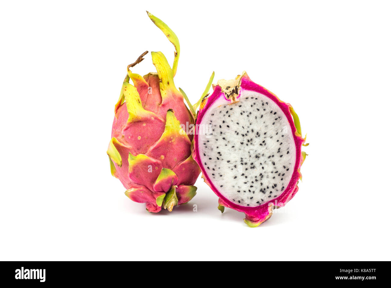 Dragon Obst oder Pitaya auf isolierten weißen Hintergrund Stockfoto