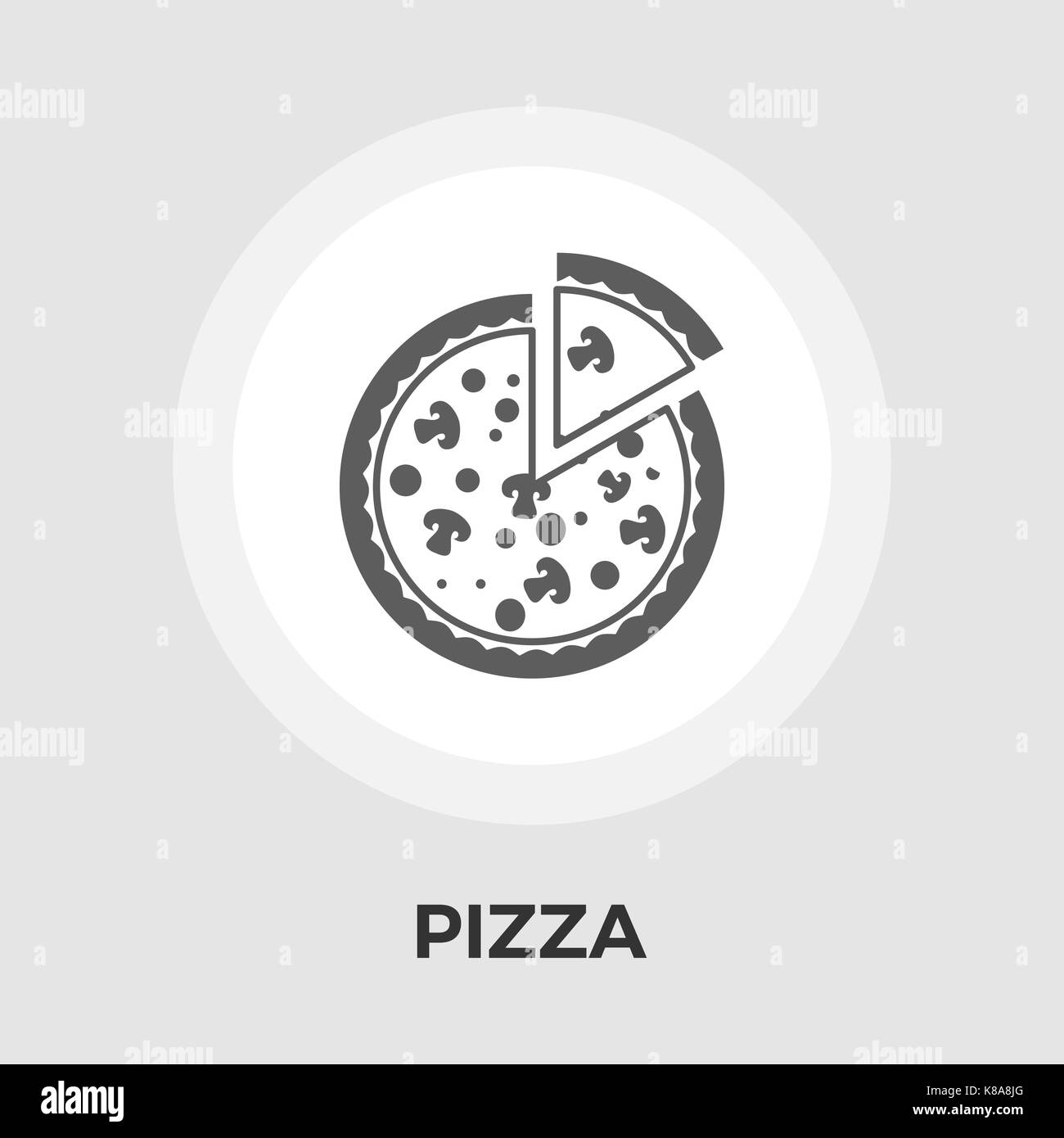 Pizza-Symbol Vektor. Flach-Symbol auf dem weißen Hintergrund isoliert. Editierbare EPS-Datei. Vektor-Illustration. Stock Vektor