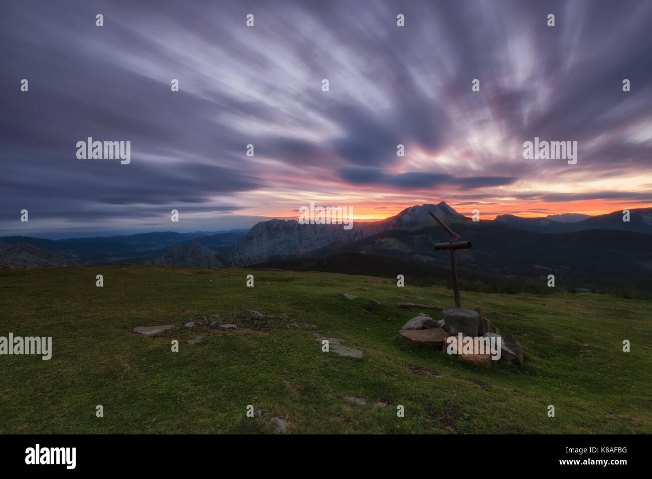 Bunte sunrise aus Saibigain Berg Stockfoto