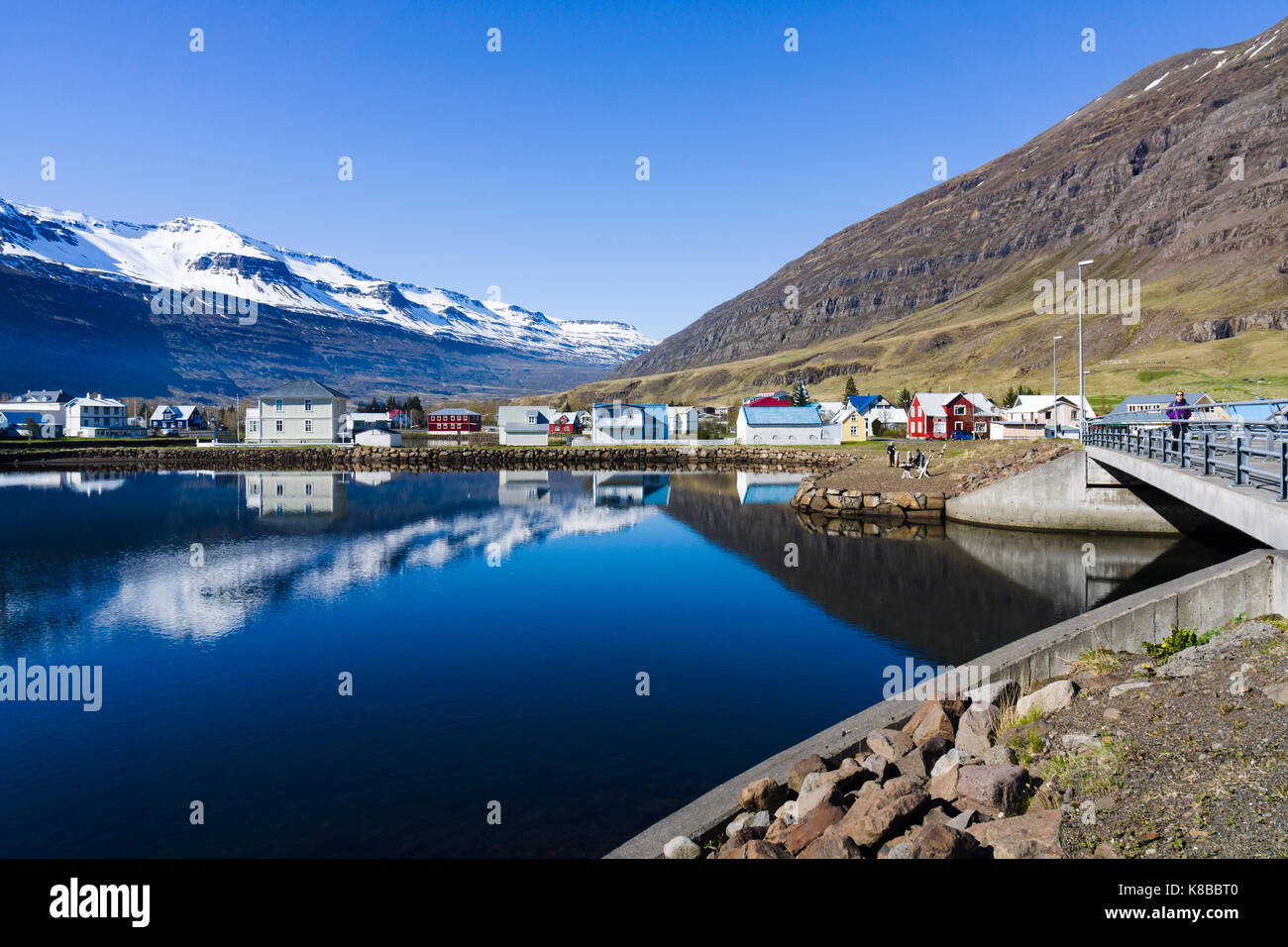 Seyðisfjörður, Island Stockfoto