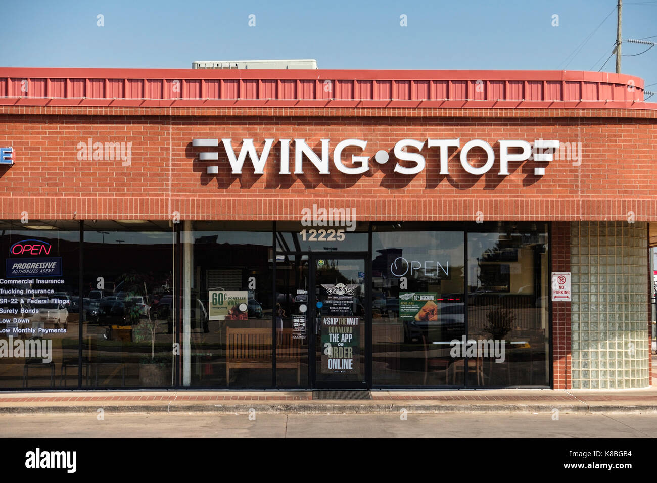 Wing Stop, äußere einer Sport Restaurant aromatisiert Flügeln. Oklahoma City, Oklahoma, USA. Stockfoto