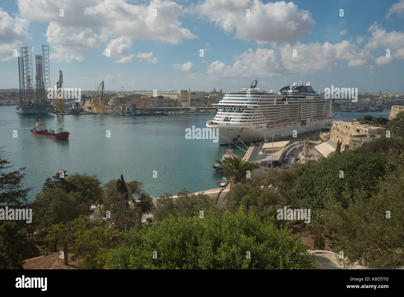 Grand Harbour in Valletta in Malta Stockfoto