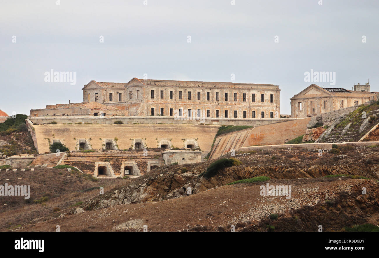 Fort de la Mola auf der spanischen Insel Menorca im Mittelmeer Stockfoto