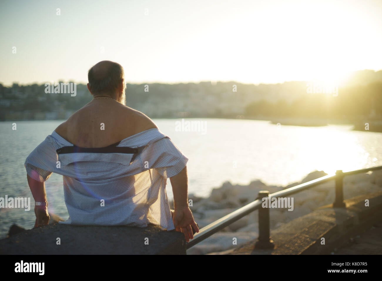 Männer Sun, in Neapel, Italien Stockfoto