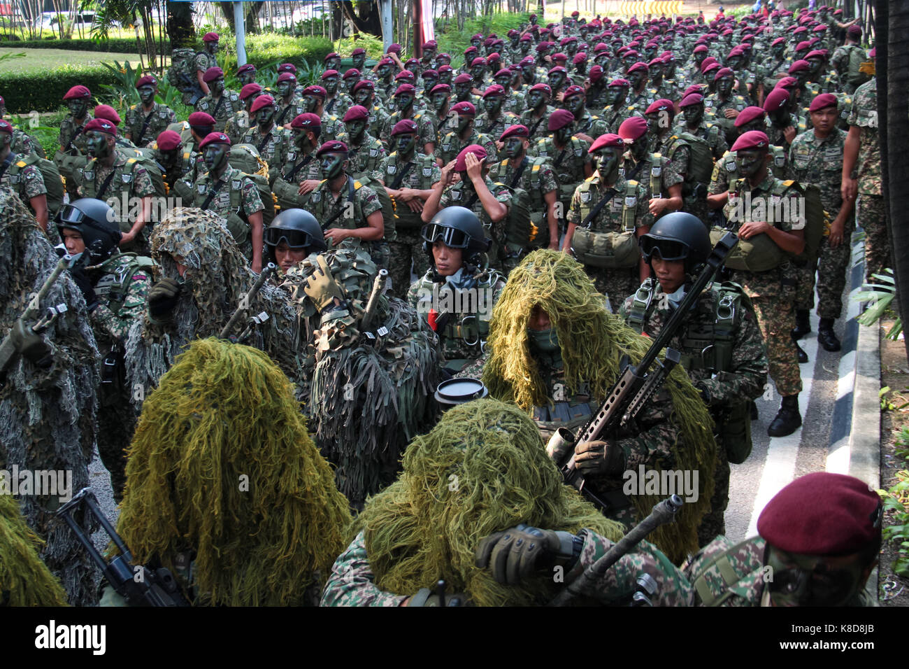 Kuala Lumpur, Malaysia. 31. August 2017 militärische Durchsetzung und