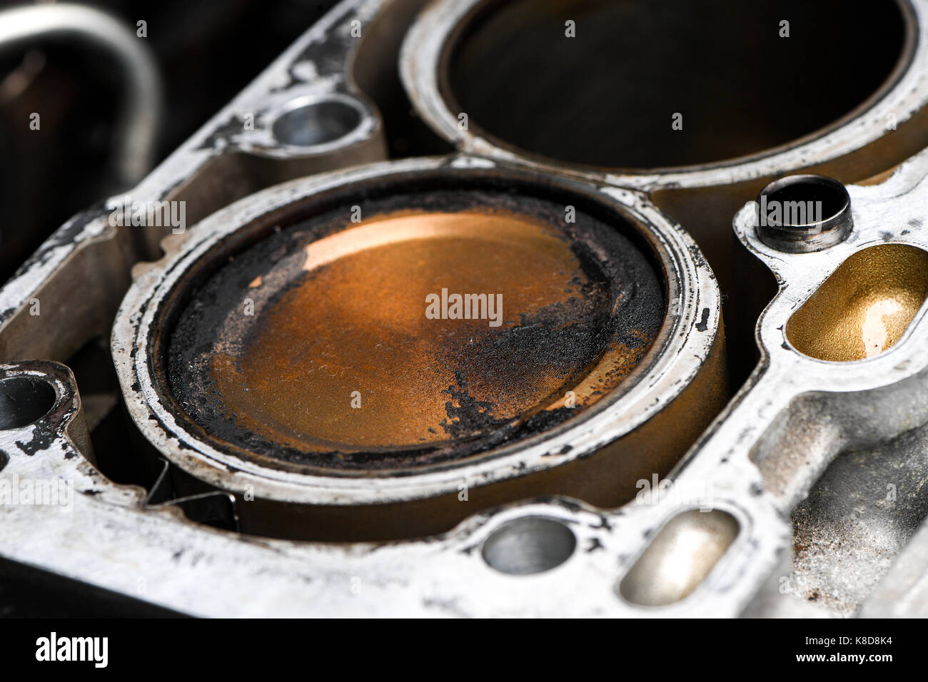 Volvo Motor block im Ford Focus RS, die die Kolben Stockfoto