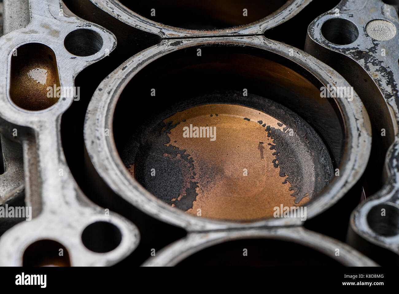 Volvo Motor block im Ford Focus RS, die die Kolben Stockfoto