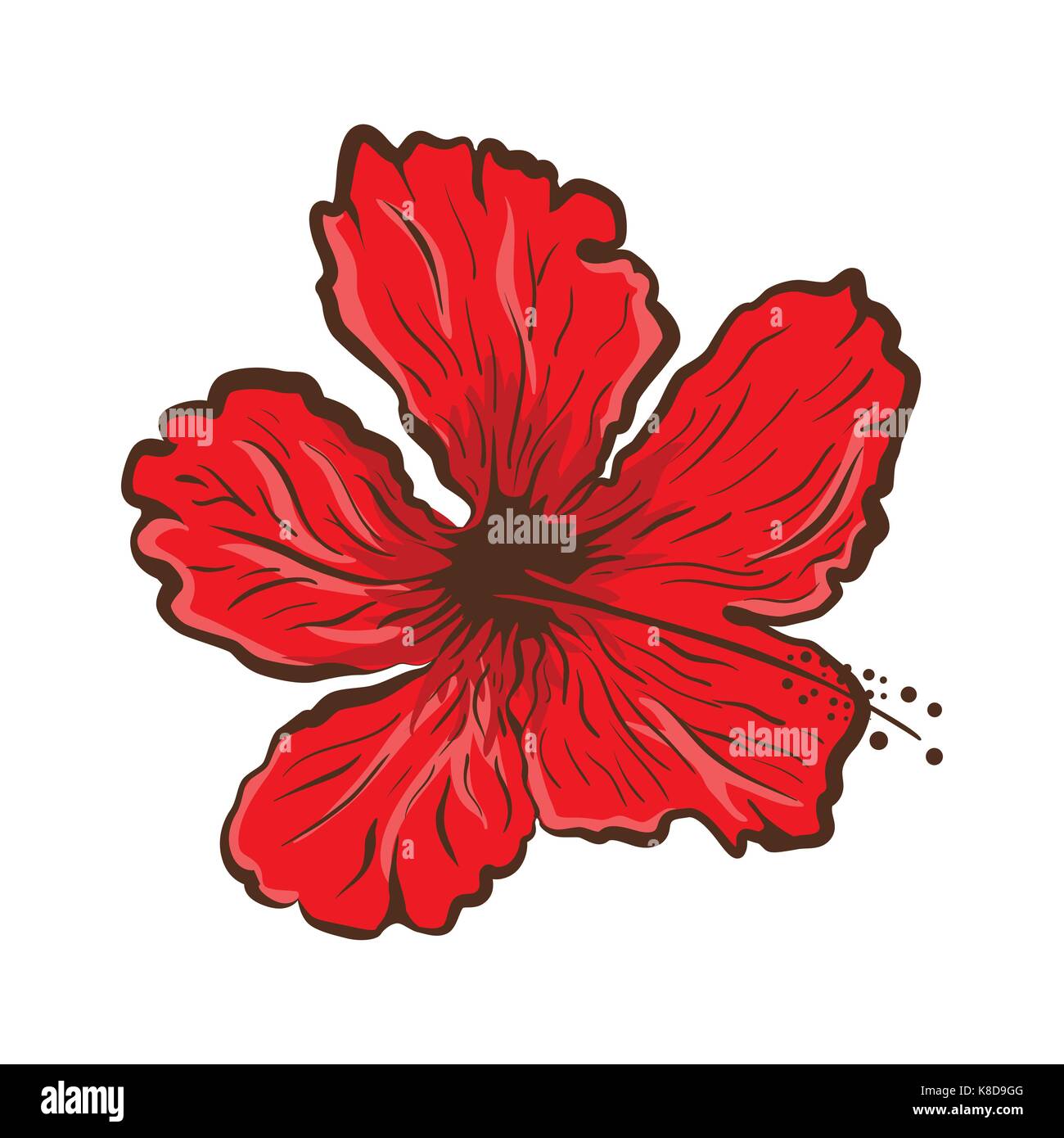 Hibiskus Blume im Tattoo Style. Grafik tropische Blume Stock-Vektorgrafik -  Alamy