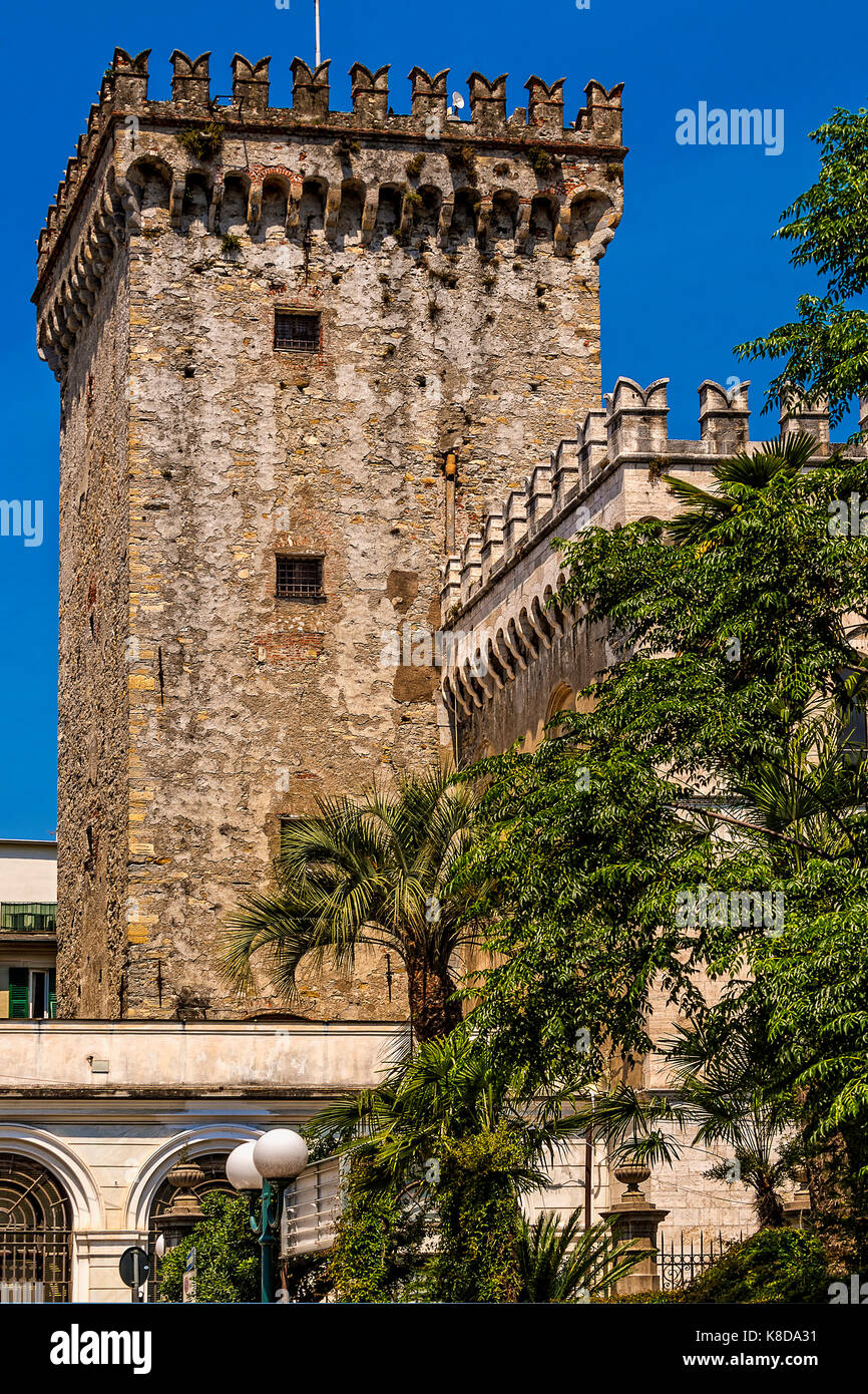 Italien Ligurien Loano -, mittelalterlichen Turm der Gerechtigkeit Palace Stockfoto