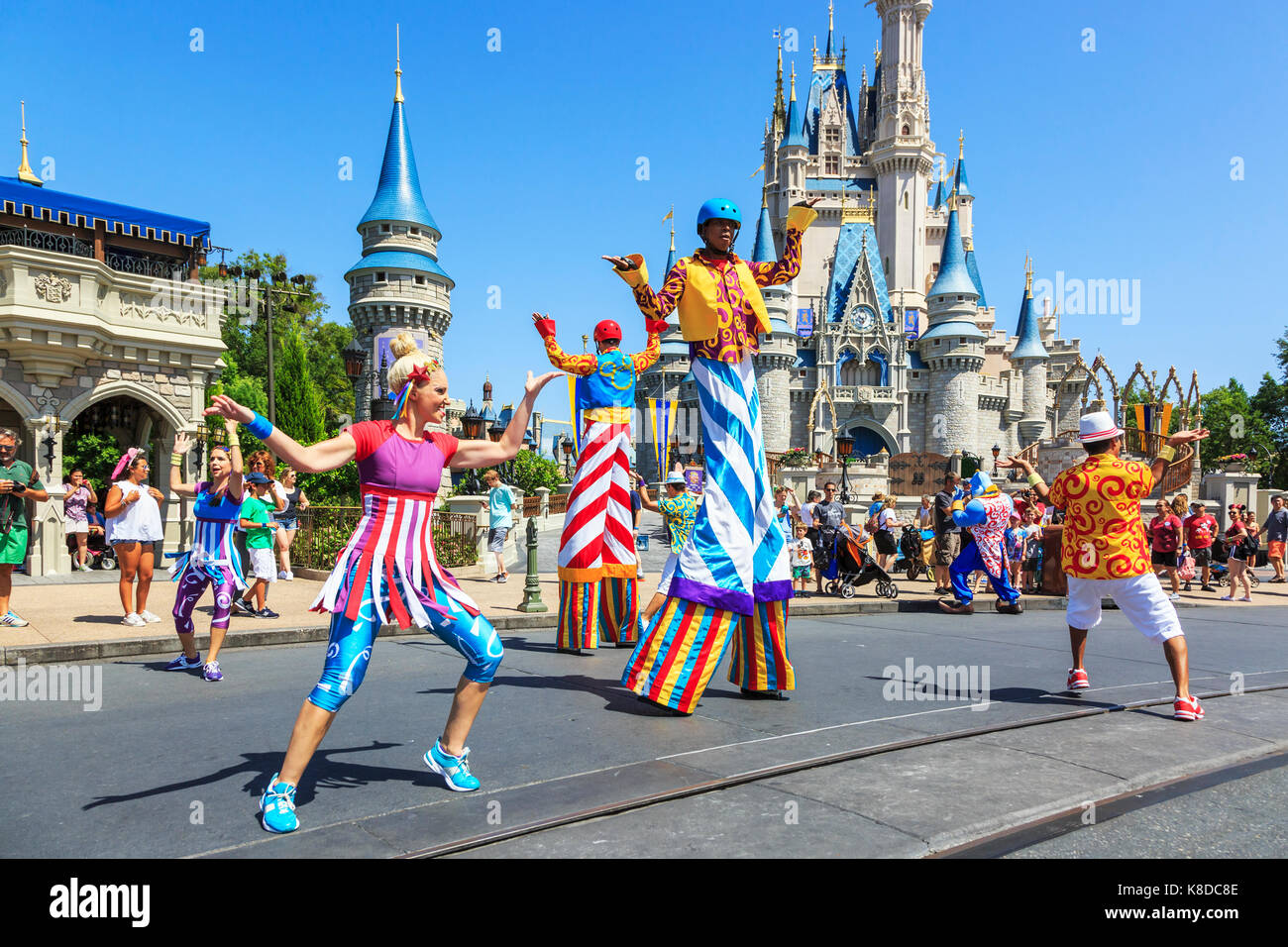 Street Unterhaltung am Walt Disney's Magic Kingdom Theme Park in Orlando, Florida, USA Stockfoto