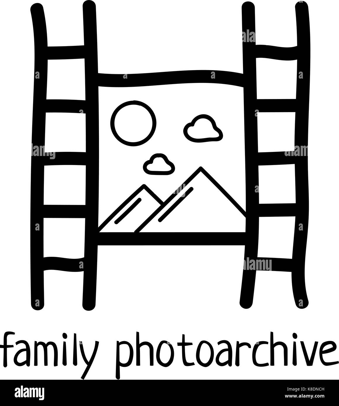 Hand gezeichnet schwarzer Film Symbol Stock Vektor