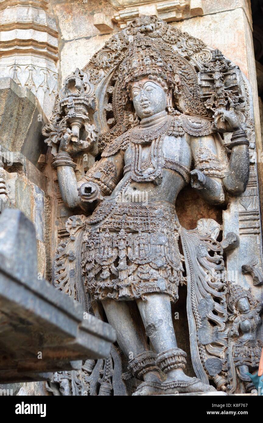Hoysaleswara Tempel, Halebidu Stockfoto