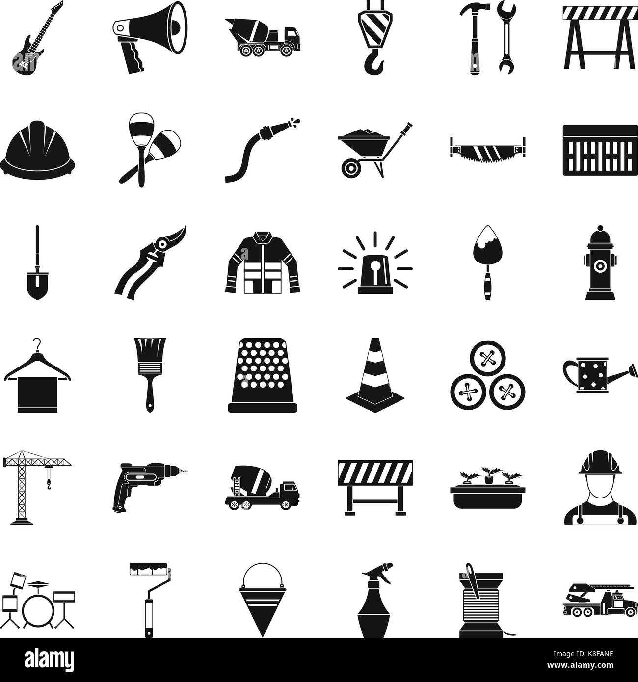 Hammer Symbole gesetzt, einfachen Stil Alamy