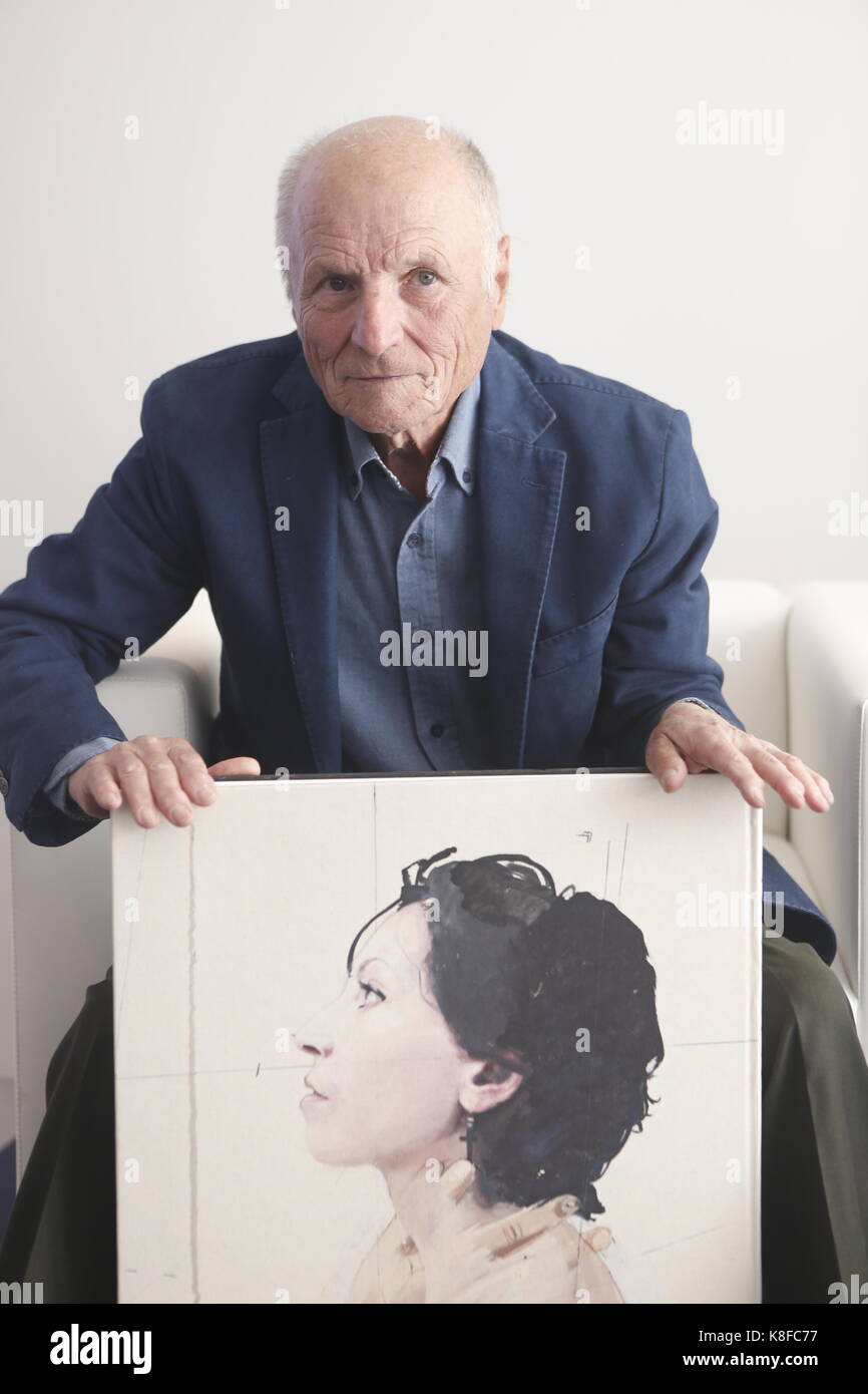 Madrid, Spanien. 19 Sep, 2017. Der Maler und Bildhauer Antonio Lopez während der Präsentation Ausstellung'' Stellen und Blumen'' in Madrid Dienstag, Sept. 19, 2017 Credit: Gtres Información más Comuniación auf Linie, S.L./Alamy leben Nachrichten Stockfoto