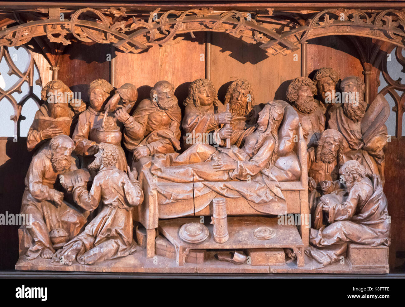 Krönung der Maria Altar, C. 1520, Jakobkirche, St. James Kirche, Rothenburg o.d. Tauber, Deutschland Stockfoto