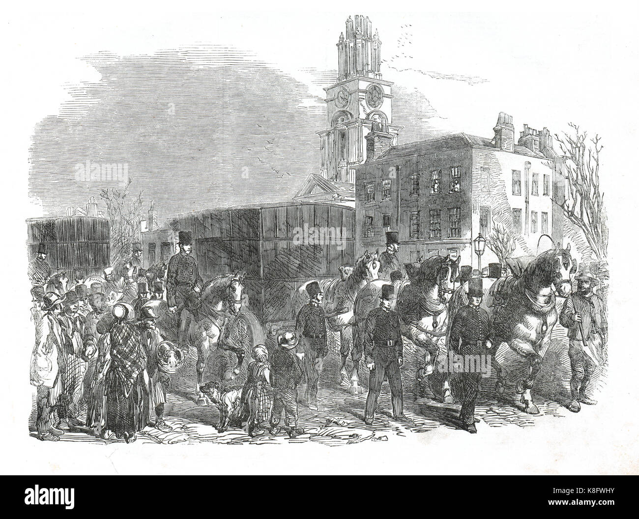 Ankunft von Gold aus Australien, Australian Gold gefördert von der East India Docks, die der Bank von England, 1853 Stockfoto