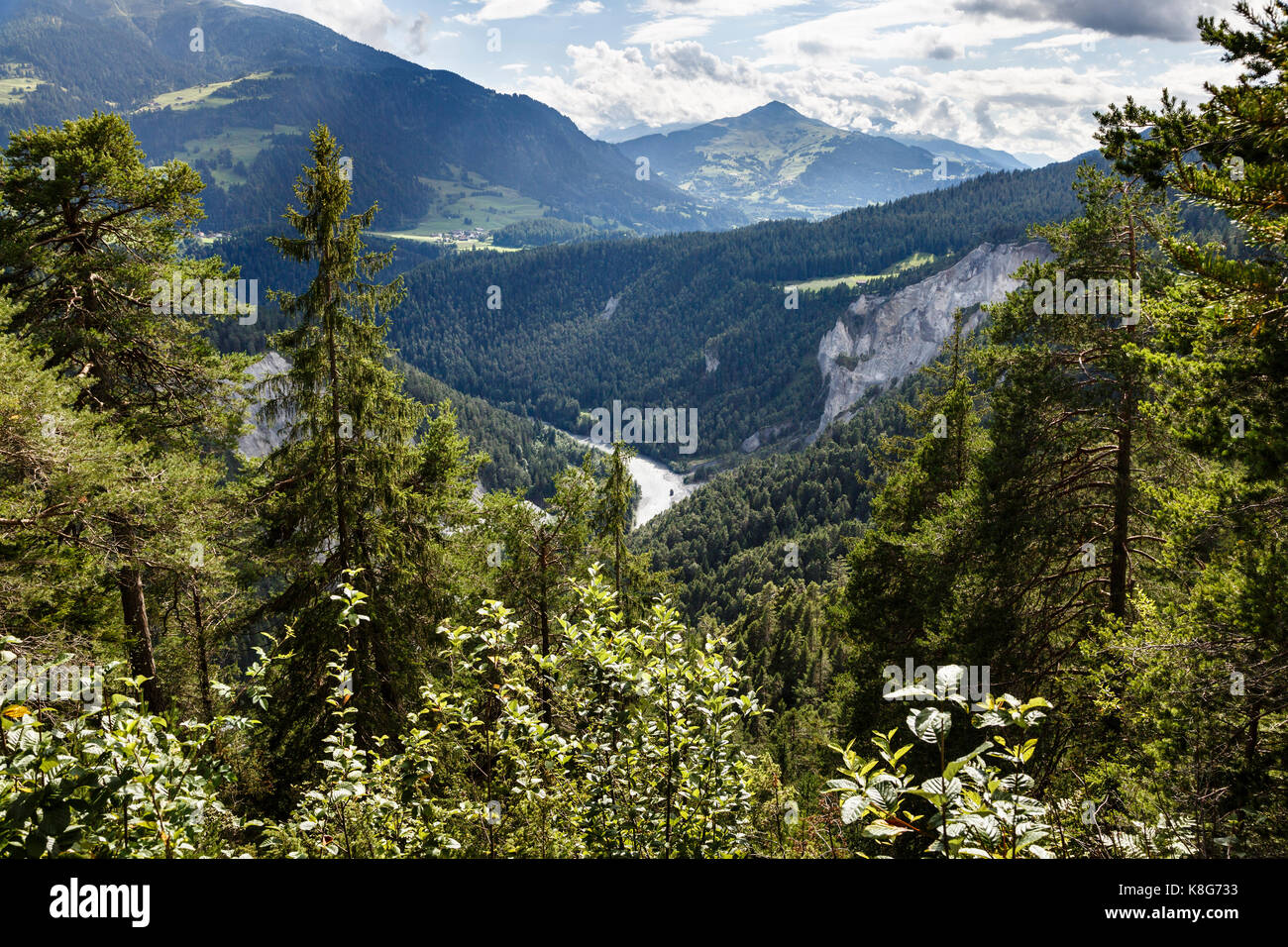 Mittelrhein in der Nähe von Flims, Schweiz Stockfoto