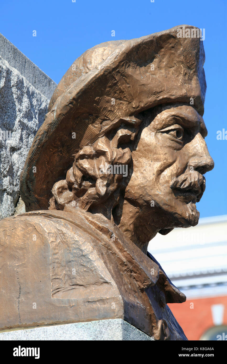 Kanada, Quebec, Trois-Rivires, Sieur de Laviolette, Statue, Stockfoto