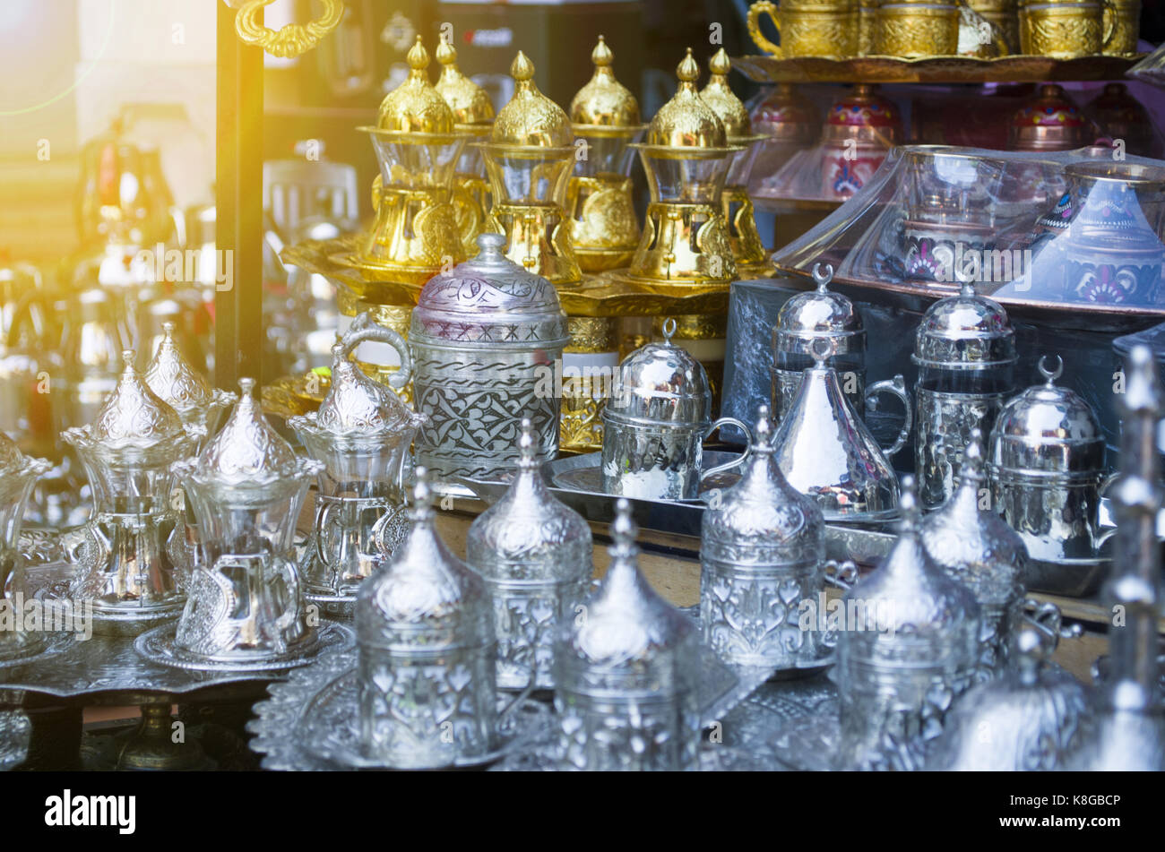 Türkischen Kaffee set Stockfoto