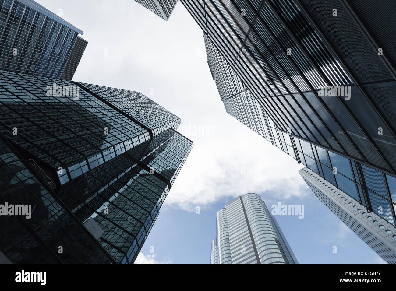Städtischen Skyline mit Business Wolkenkratzer, hohes Bürogebäude in Hong Kong City Stockfoto