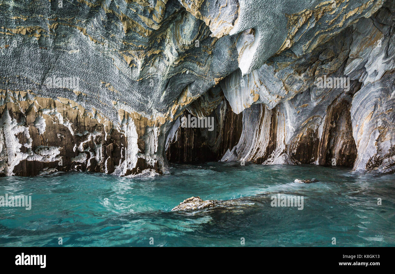 Marmor Höhlen, Puerto Tranquilo, Aysen Region, Chile, Südamerika Stockfoto