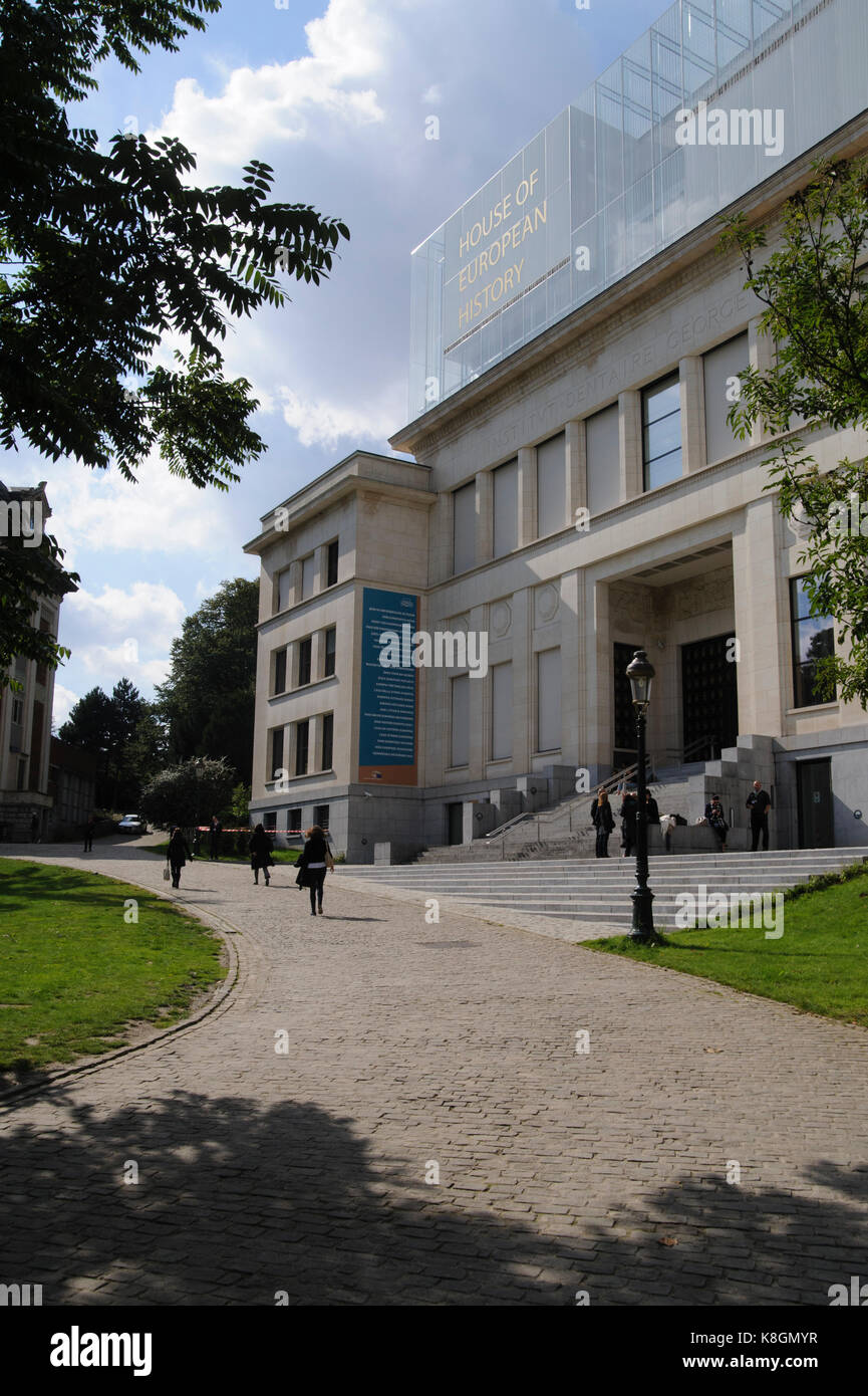 Blick auf das Haus der Europäischen Geschichte. Brüssel. Belgien. 2017 Stockfoto