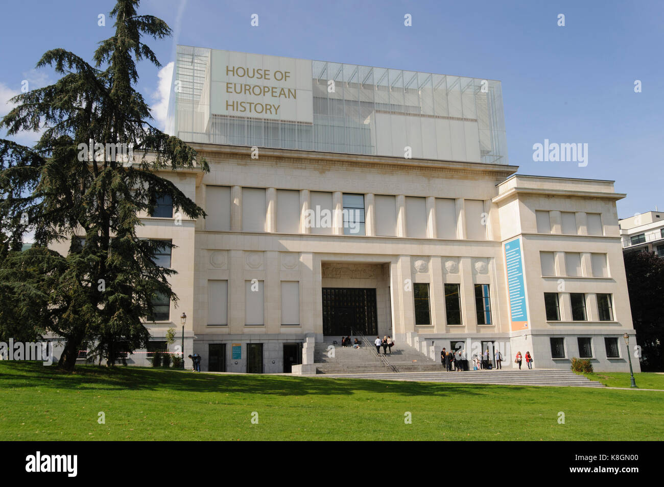 Blick auf das Haus der Europäischen Geschichte. Brüssel. Belgien. 2017 Stockfoto