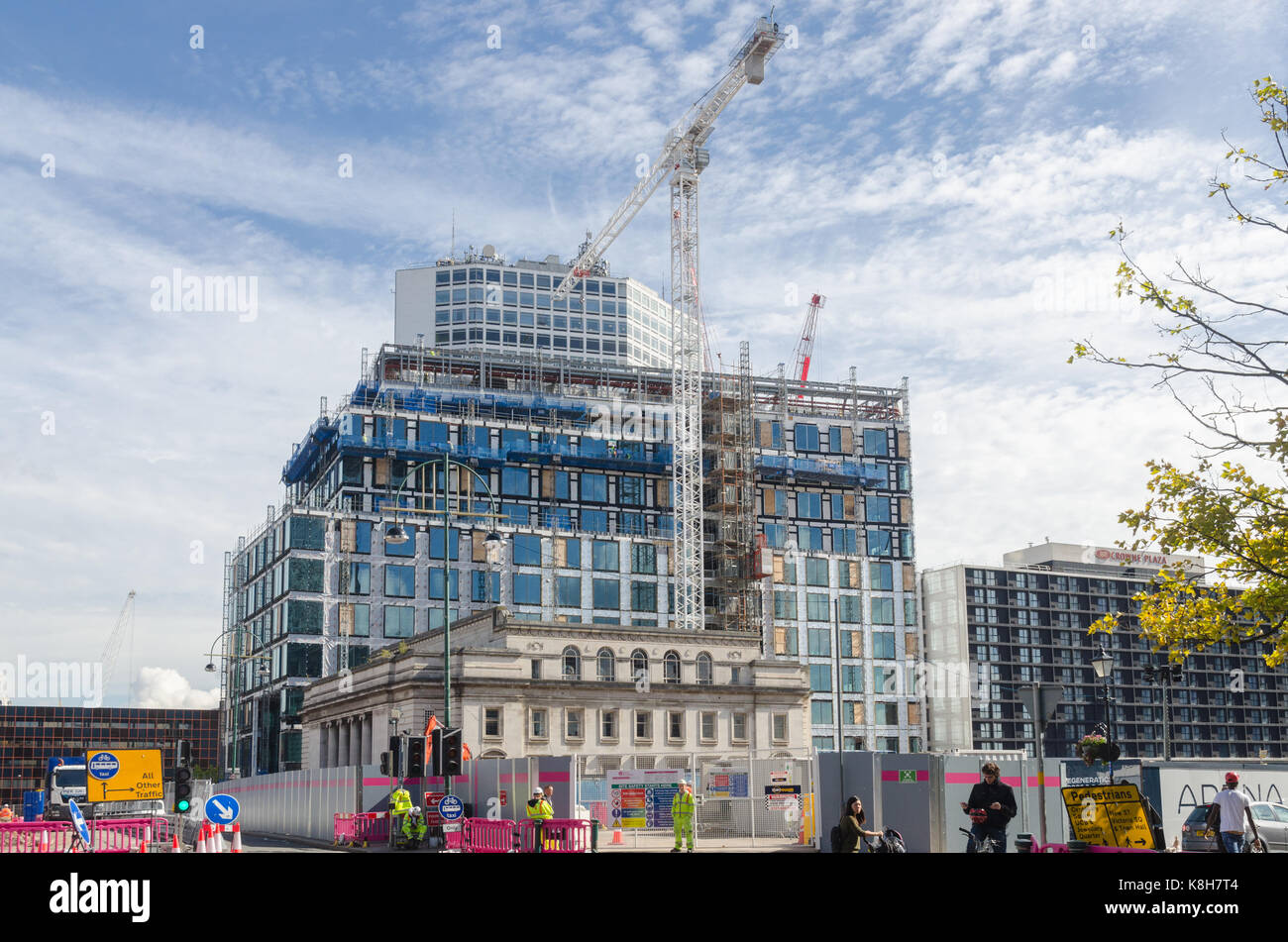 Die neue Birmingham Hauptsitz der HSBC Bank im Bau in der Broad Street, Birmingham Stockfoto