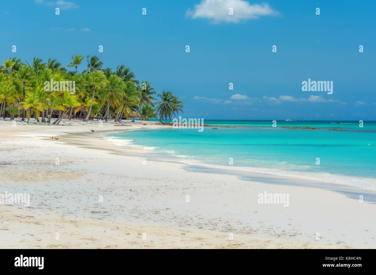Strand auf der karibischen Insel Saona in der Dominikanischen Republik. Stockfoto
