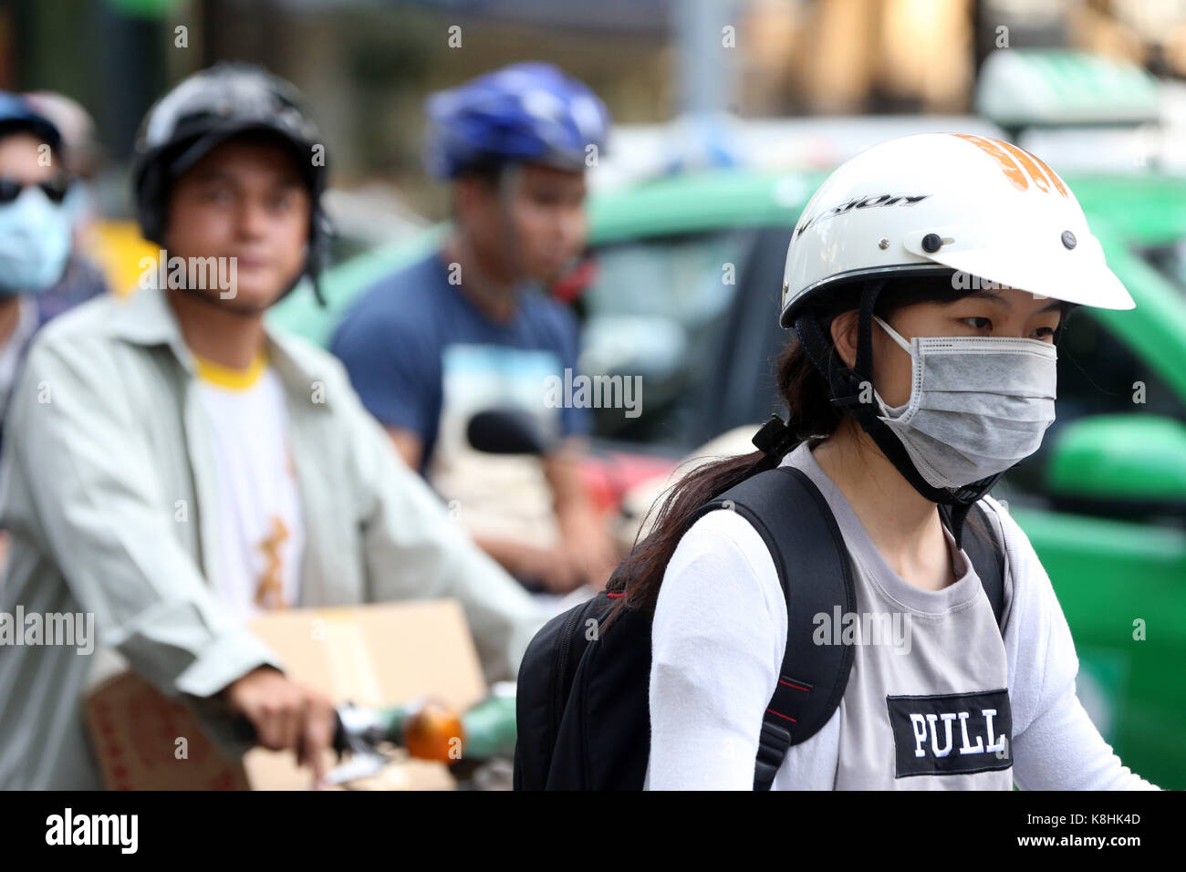 Motorräder auf saigon Straße. vietnam. Stockfoto