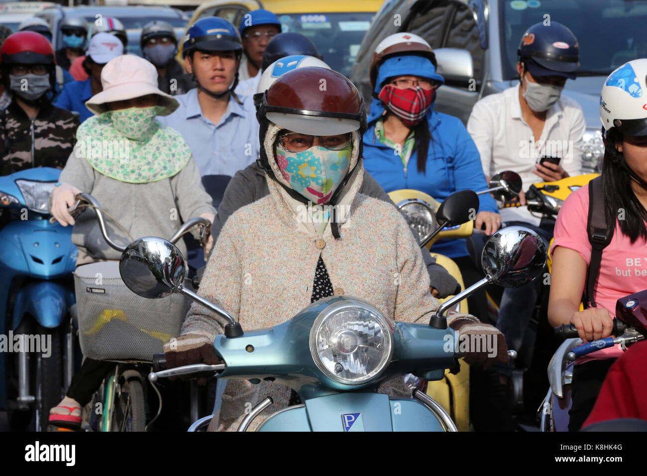 Motorräder auf saigon Straße. vietnam. Stockfoto