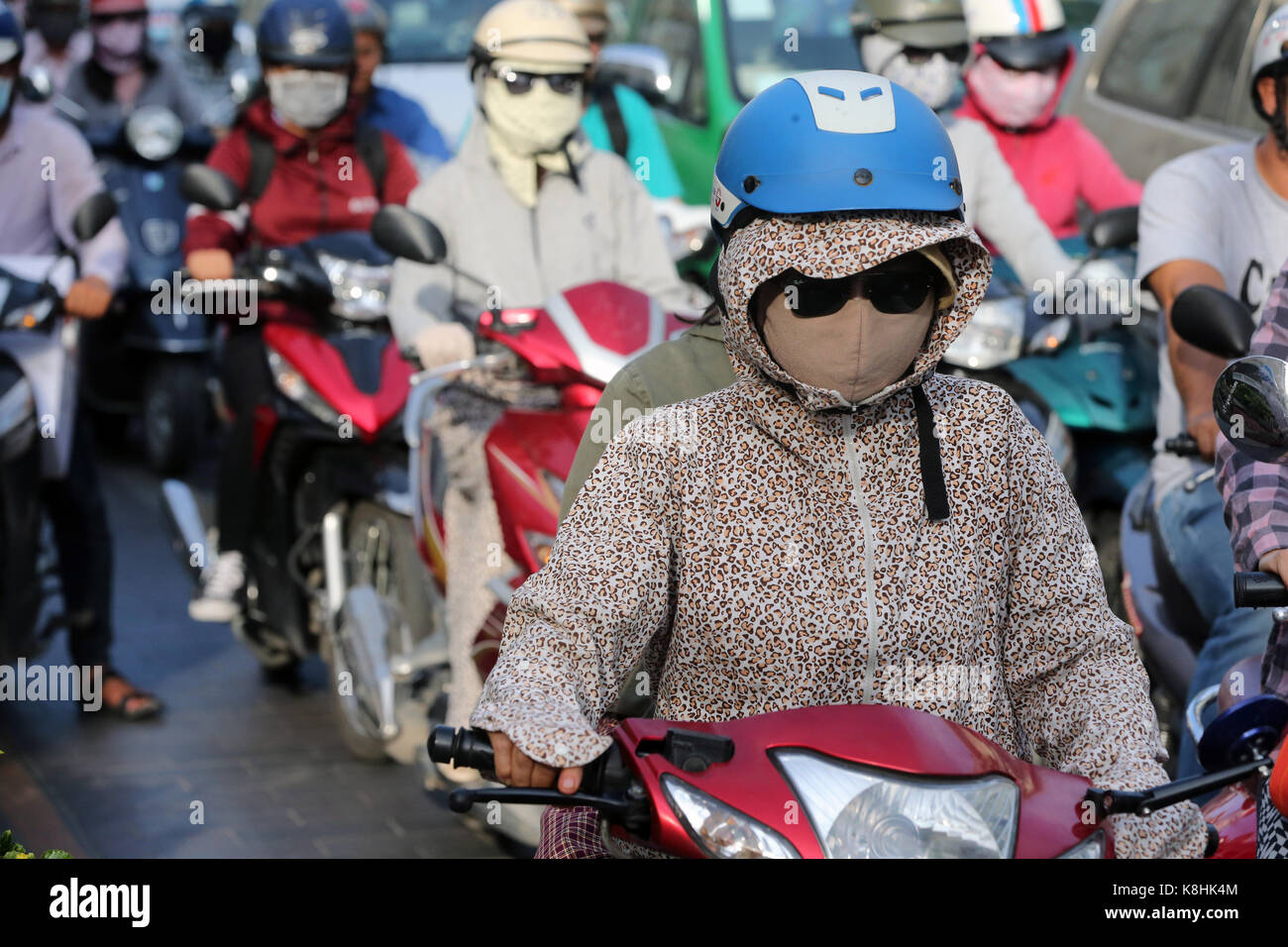 Motorräder auf saigon Straße. vietnam. Stockfoto