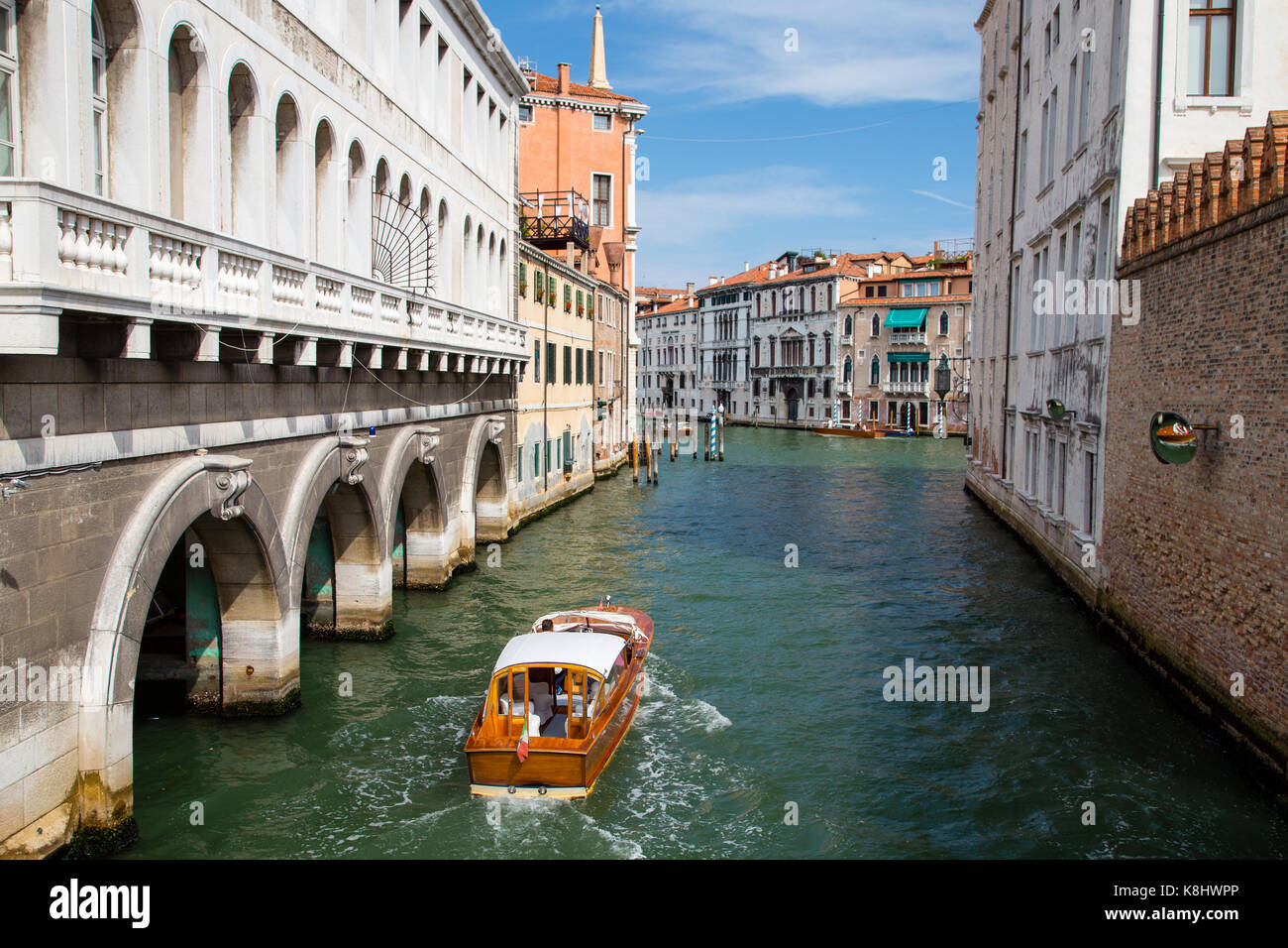 Venedig Kanäle und Boote, Italien Stockfoto