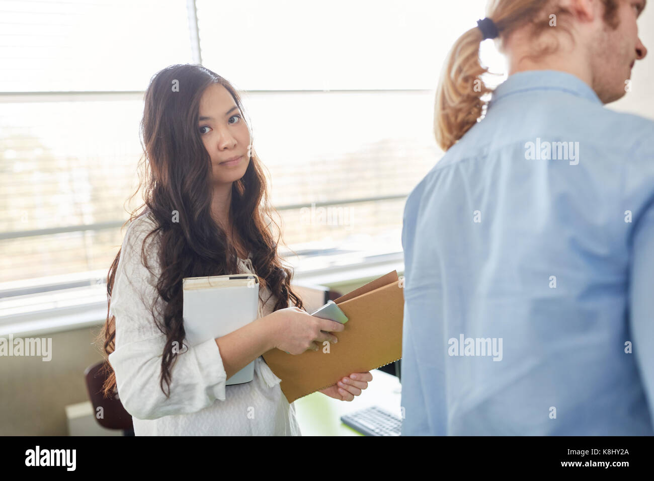 Frau als asiatische Kursteilnehmer in der Universität workshop Stockfoto