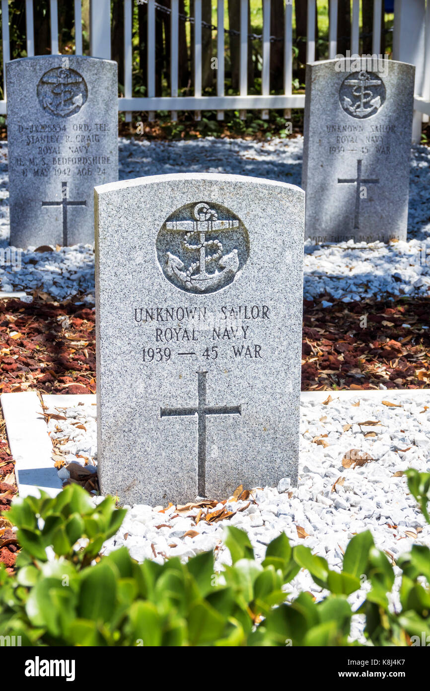 North Carolina, North Carolina, North Carolina, Outer Banks, Ocracoke Island, British Cemetery, World war II, HMS Bedfordshire, Schiffsinken, Gedenkstätte, Torpedo Junction, unbekannter Seemann, GRA Stockfoto North Carolina, North Carolina, North Carolina, Outer Banks, Ocracoke Island, British Cemetery, World war II, HMS Bedfordshire, Schiffsinken, Gedenkstätte, Torpedo Junction, unbekannter Seemann, GRA Stockfoto