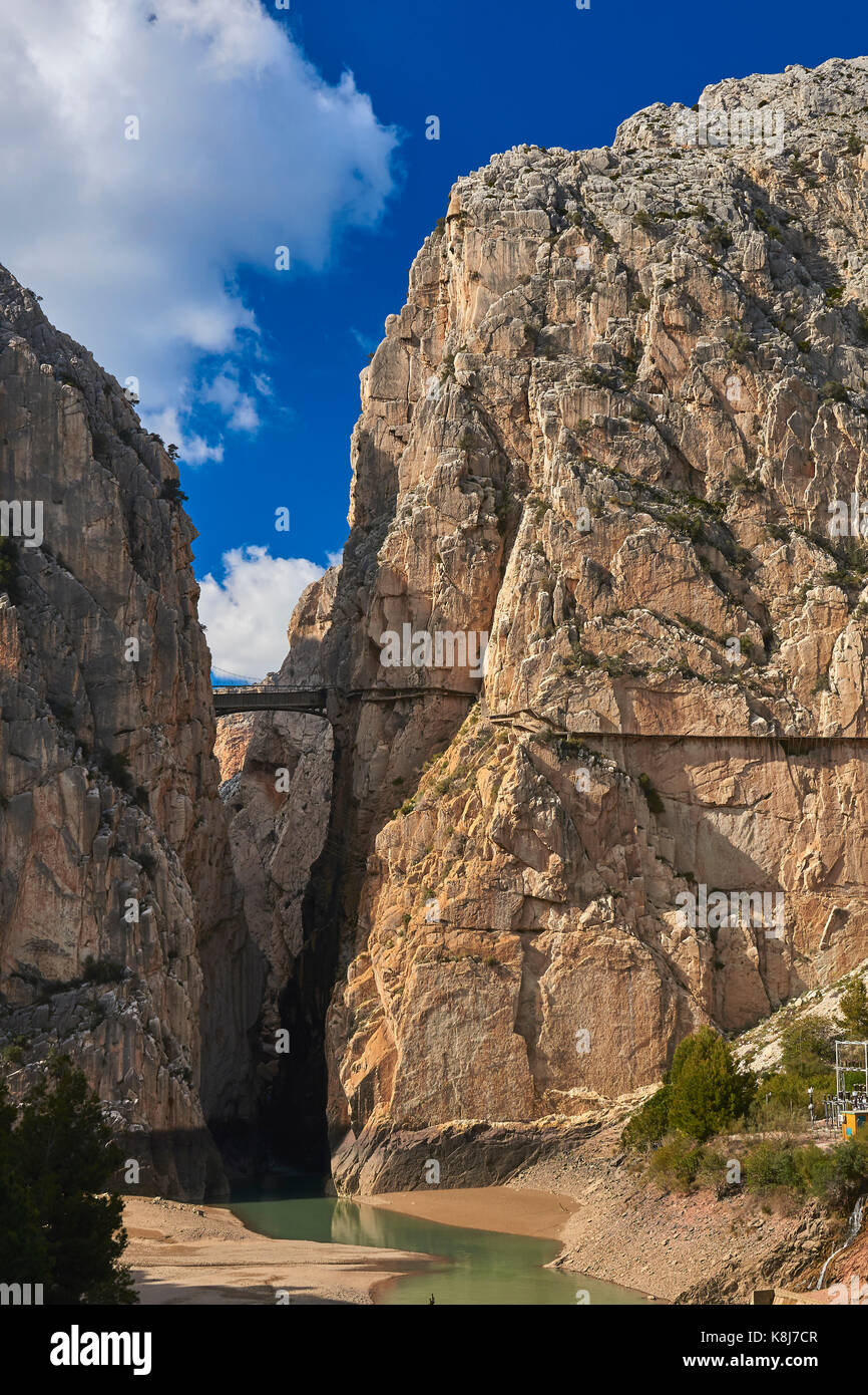 Desfiladero de lo Gaitanes. die Kï¿½ige weg, caminito del Rey, El chorro Schluchten, Perugia, Provinz Malaga, Andalusien, Spanien Stockfoto