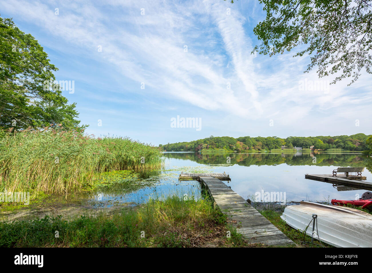 Big Fresh Pond in North Haven Southampton, NY Stockfoto