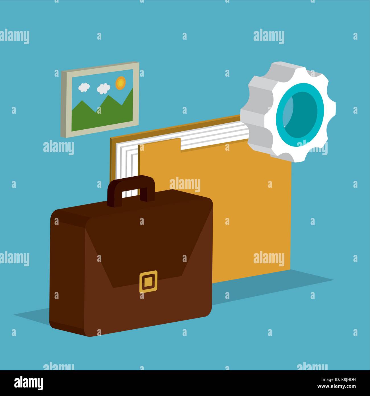 Business set isometrics Symbole Vector Illustration Design Stock Vektor