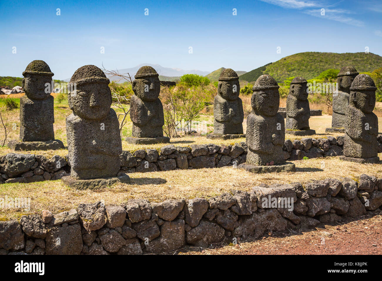 Das Jeju Stone Park in Jocheon - eup, Jeju-si, Jeju Island, South Korea, Asien. Stockfoto