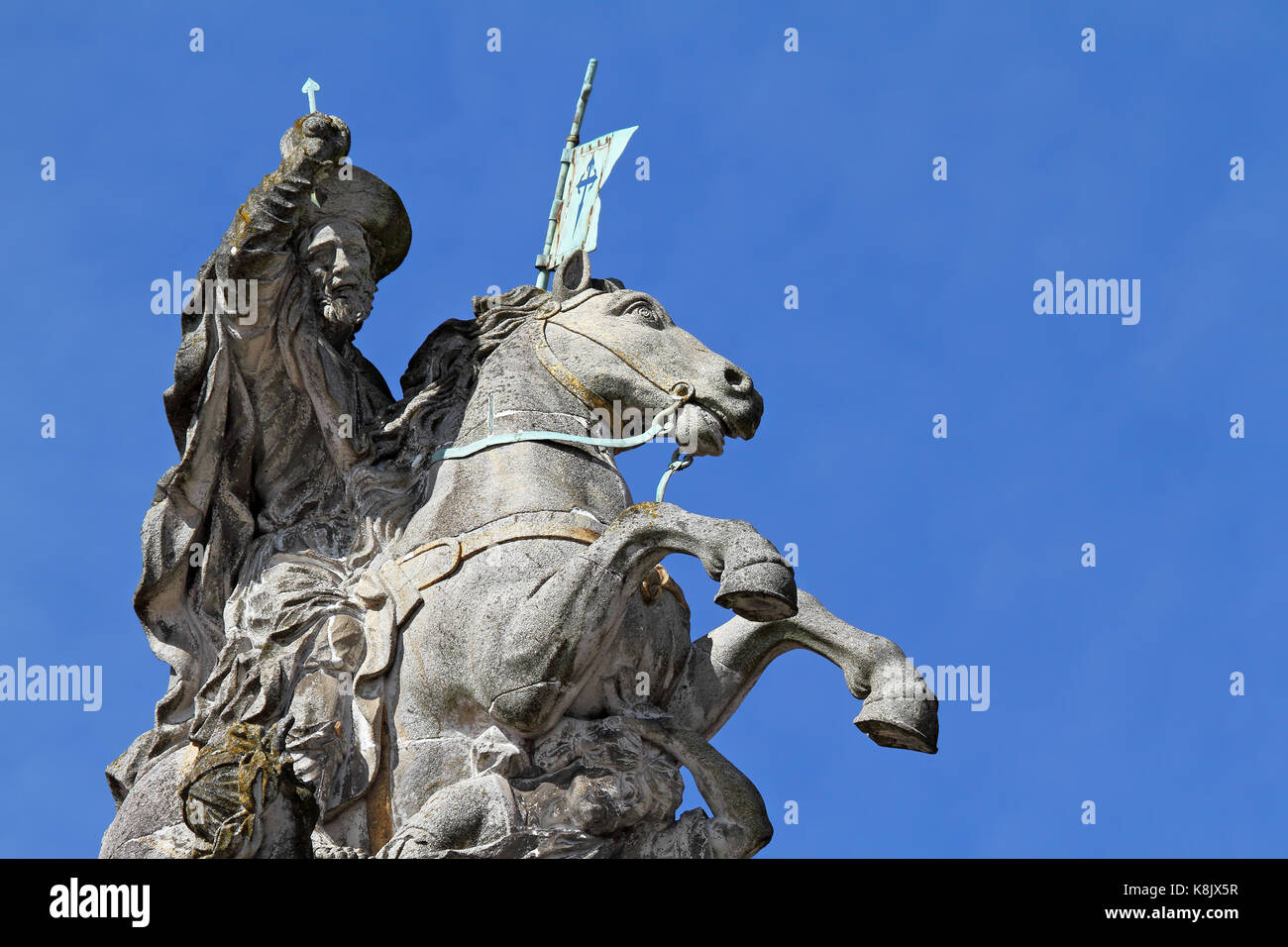 Equestrial Statue von Santiago (Jakobsweg) in Santiago de Compostela, Galicien, Spanien Stockfoto