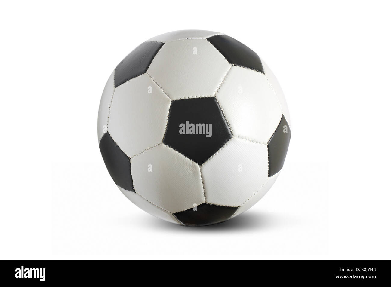 Fußball-Fußball auf einem weißen Hintergrund. Stockfoto