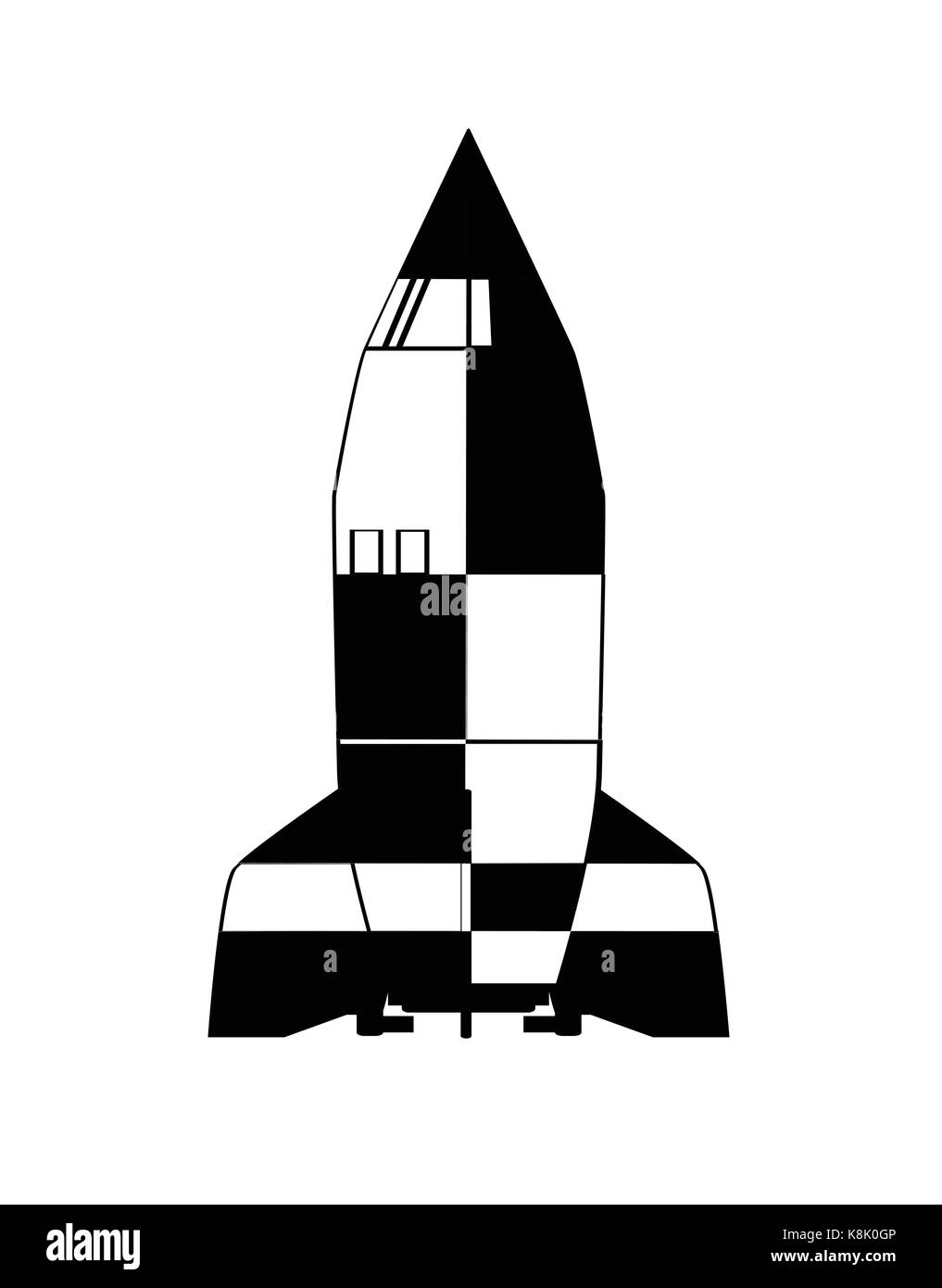Cartoon V2 Deutschen Weltkrieg 2 Rucolasalat auf weißem Hintergrund Stock Vektor