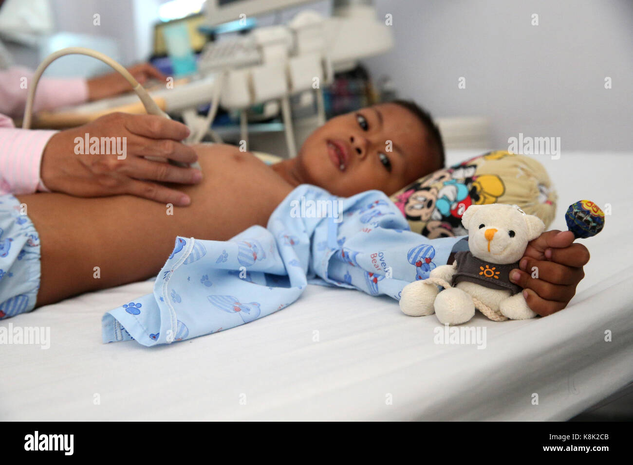 Tam duc Heart Hospital. Doppler Echokardiographie. Ho Chi Minh Stadt. Vietnam. Stockfoto